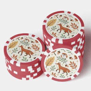 Jetons De Poker Élégant Motif d'automne scandinave