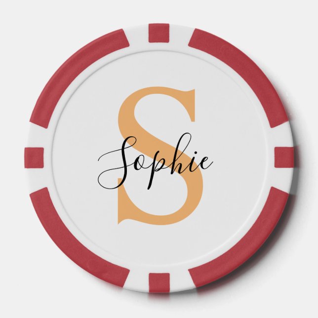 Jetons De Poker Elegant Script Custom Name Personalized Gift (Recto)