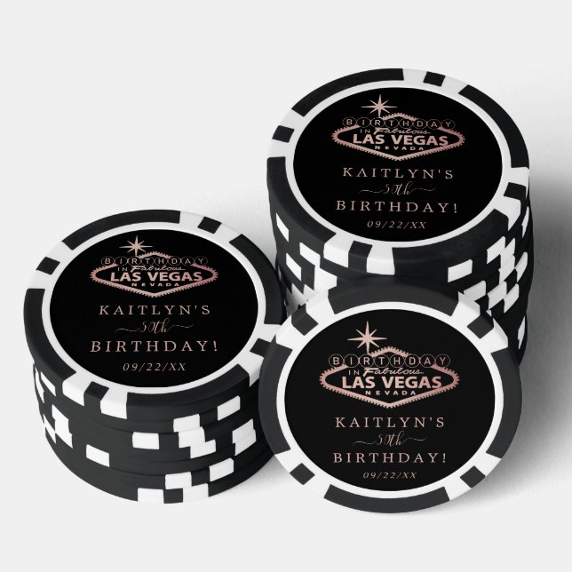 Jetons De Poker Elégante fête d'anniversaire de Las Vegas (Empiler)
