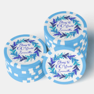 Jetons De Poker Elégante Royal Blue Cheers à 60 ans Anniversaire