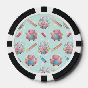 Jetons De Poker Éléphant motif de rentrée scolaire