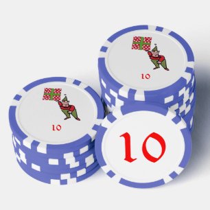 Jetons De Poker Elf avec Polka Dot Cadeau bleu 10 puce de poker ra