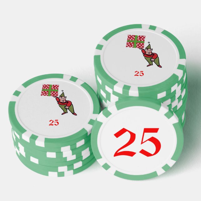 Jetons De Poker Elf avec Polka Dot Cadeau Grn 25 puce de poker ray (Empiler)