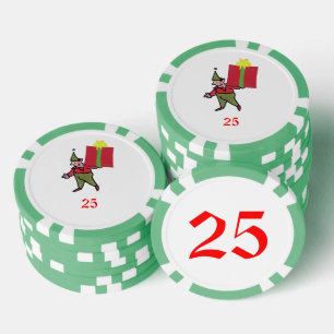 Jetons De Poker Elf avec Red Box green 25 puce de poker rayé