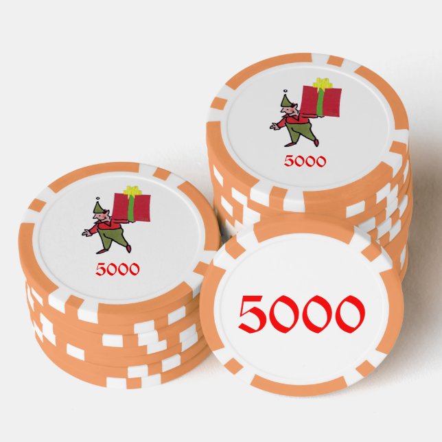Jetons De Poker Elf avec Red Box orange 5000 puce de poker rayé (Empiler)