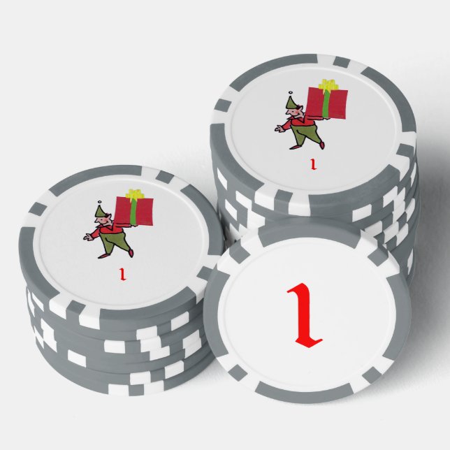 Jetons De Poker Elfe avec Red Box gris 1 puce de poker rayé (Empiler)