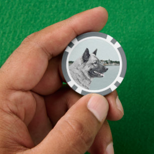 Jetons De Poker Elkhound norvégien à la peinture de village - Chie