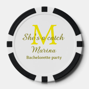Jetons De Poker Elle est un parti de filles à bachelorette jaune m