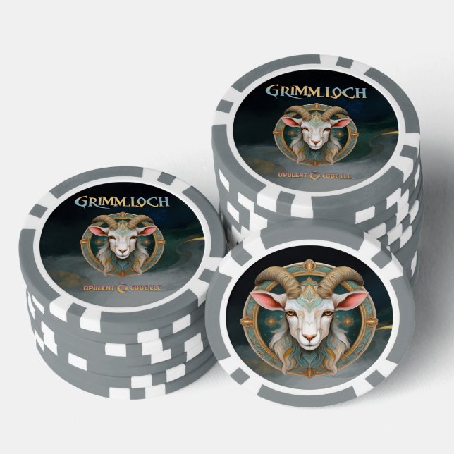 Jetons De Poker Emblème de chèvre de Grimmloch Jeu de rôle fantast (Empiler)