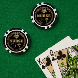 Jetons De Poker Emblème de l'infirmière professionnelle La compa