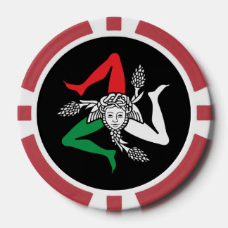 Jetons De Poker Emblème sicilien Trinacria Medusa Thème italien