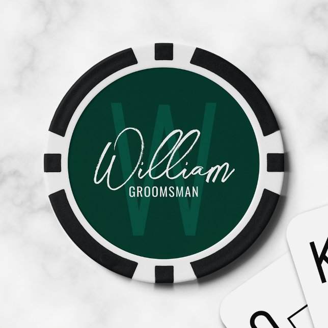 Jetons De Poker Emerald Modern Script Cuomsmen personnalisé (Créateur téléchargé)