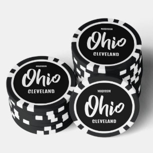 Jetons De Poker Emplacement personnalisé, nom et couleur Ohio