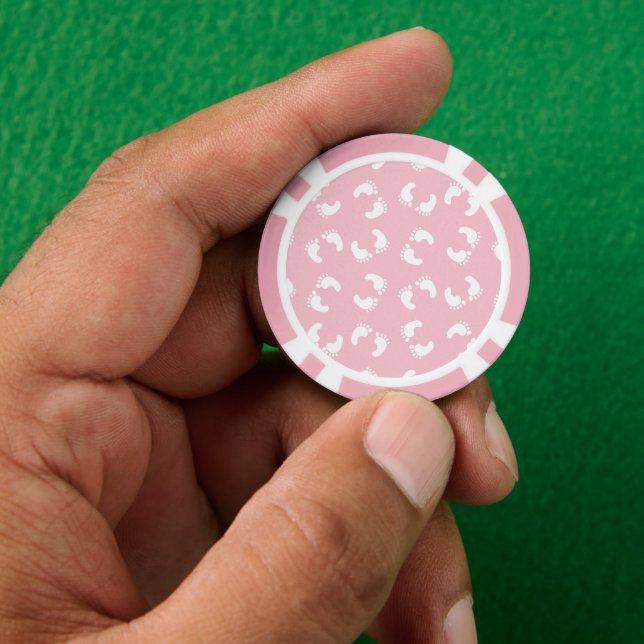 Jetons De Poker Empreintes Bébé, Pied Bébé, Marches, Fille Rose (main)