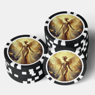 Jetons de poker en ange doré