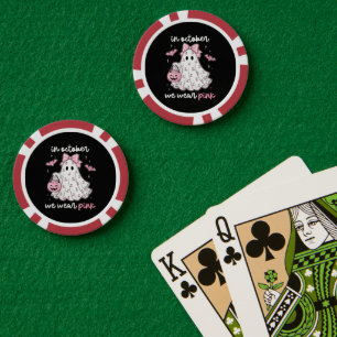 Jetons De Poker en octobre nous portons Halloween fantôme rose