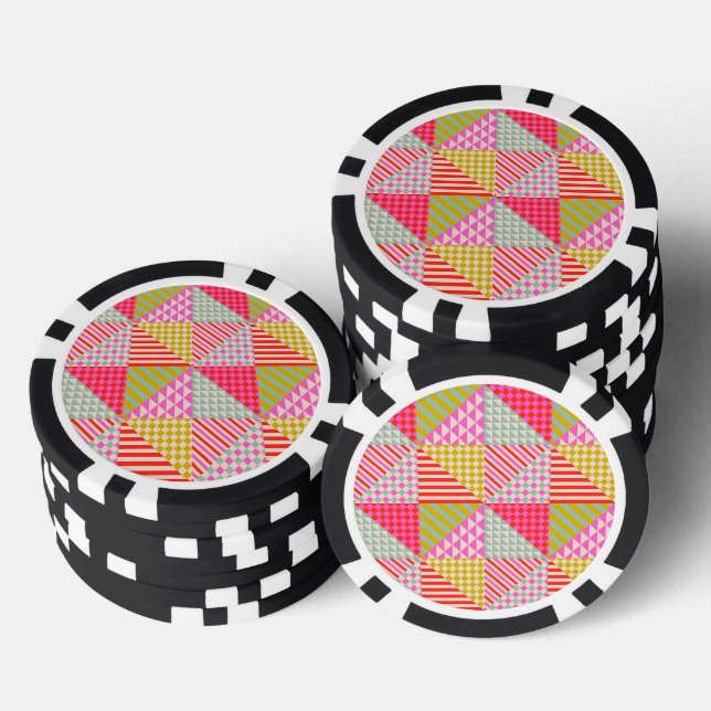 Jetons de poker en patchwork coloré (Empiler)