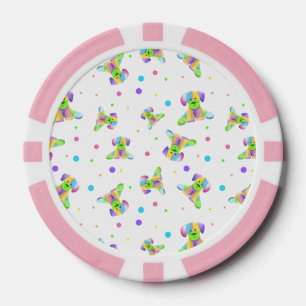 Jetons De Poker enfants arc-en-ciel chien chiot pois couleurs vive