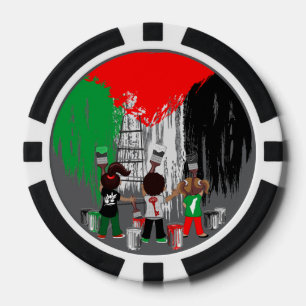 Jetons De Poker Enfants de Gaza peignant le drapeau de la Palestin