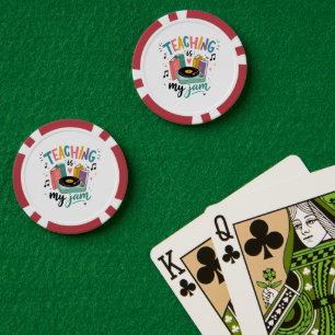 Jetons De Poker Enseignement Rétro Est Mon Jam Disque Vinyle Ensei