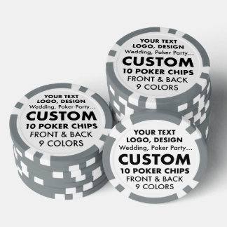 Jetons De Poker Ensemble personnalisé de 10 chips de poker GRAY