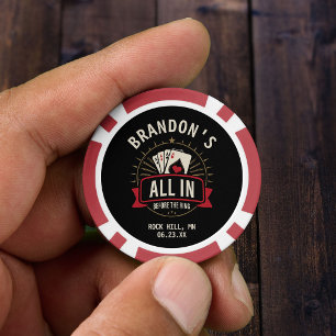 Jetons De Poker Enterrement de vie de garçon "All In Before the Ri
