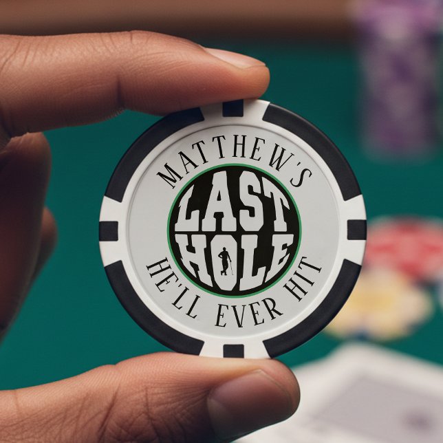 Jetons De Poker Enterrement de vie de garçon de golf, dernier trou (Créateur téléchargé)