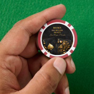 Jetons De Poker Enterrement de vie de garçon Luxueux Noir et Or à 