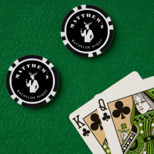 Jetons De Poker Enterrement de vie de garçon moderne Casino noir