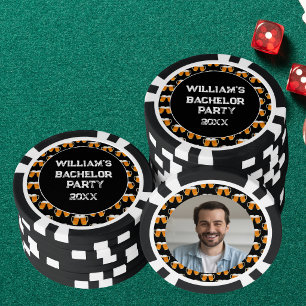 Jetons De Poker Enterrement de vie de garçon personnalisé avec le 