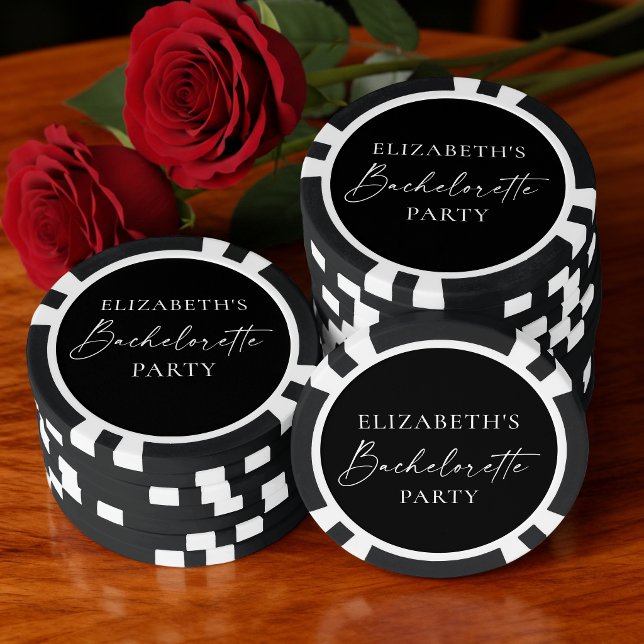 Jetons De Poker Enterrement de vie de jeune fille calligraphie mod (Customize to change background color on front and back.)