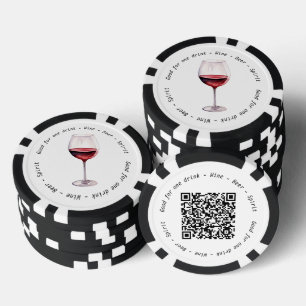 Jetons De Poker Entreprise Événement QR Code Billet vin rouge