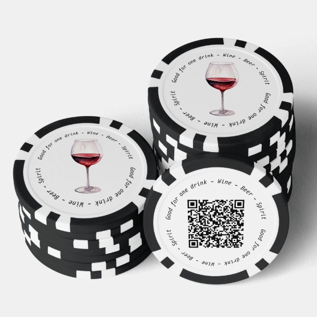 Jetons De Poker Entreprise Événement QR Code Billet vin rouge (Empiler)