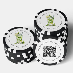Jetons De Poker Entreprise Événement QR Code Mojito Drink Voucher