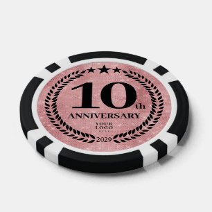 Jetons De Poker Entreprise Rose 10e Anniversaire
