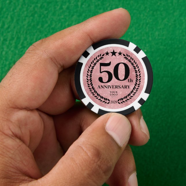 Jetons De Poker Entreprise rose 50e anniversaire (main)