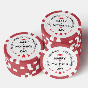 Jetons De Poker Épouse Maman Tout Pour Nous Mignon Fête des Mères