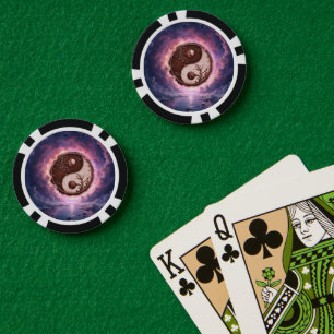 Jetons De Poker Équilibre au clair de lune – Yin Yang de la lumièr