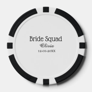 Jetons De Poker Équipe de mariée demoiselle d'honneur ajouter nom 