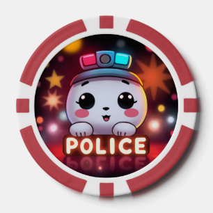 Jetons De Poker Escouade de police mignonne – Conception de patrou