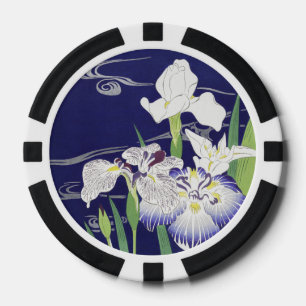 Jetons De Poker Estampe d'art Iris japonais vintage de Kogyo Tsuki