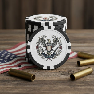 Jetons De Poker États-Unis 250 Aigle patriotique motif héritage ID