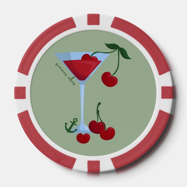 Jetons De Poker Été Vibes Cerise (Recto)