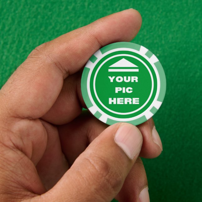 Jetons De Poker FACILE ! Chips de poker - Vert - Personnalisé (main)