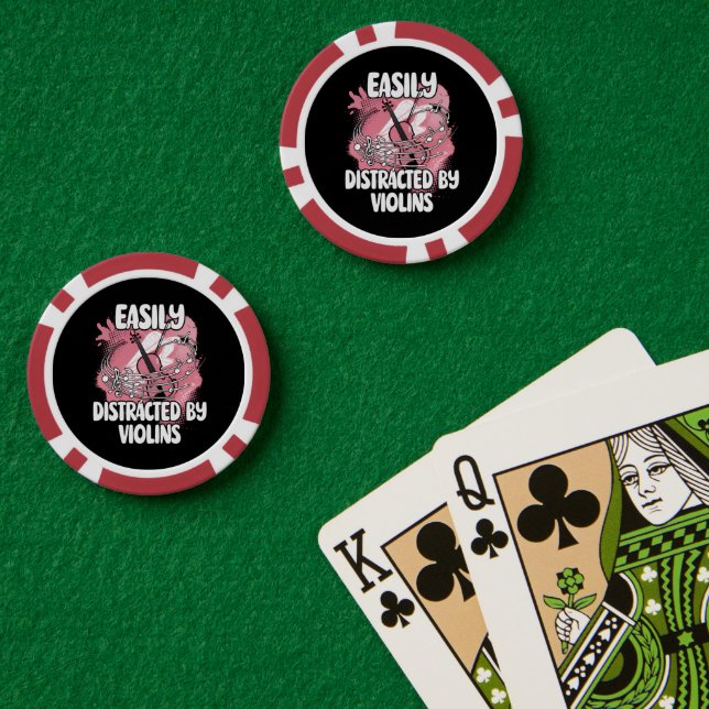 Jetons De Poker Facilement Distrait Par Les Violons (Table de poker (double))