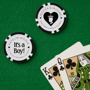 Jetons De Poker Faire-part de naissance personnalisé bébé garçon p