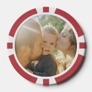 Jetons De Poker Famille de photos personnalisée Embrasse du texte
