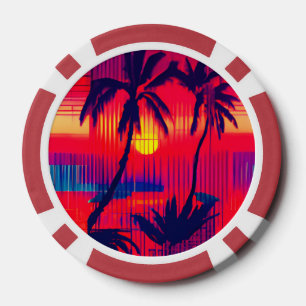 Jetons De Poker Fantaisie d'évasion tropicale