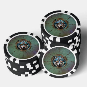 Jetons De Poker Fantasytic steampunk wolf.