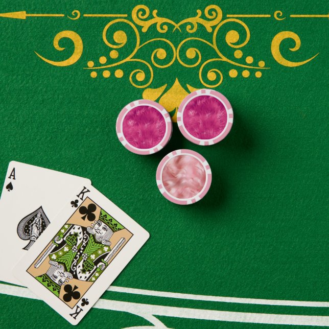Jetons De Poker Faux Fourrure Rose Chaud   (Table de poker (pile))